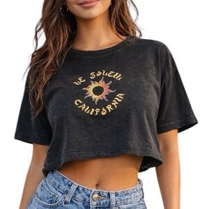 Hollister Le Soleil California Beachy Cropped Teeshirt Small